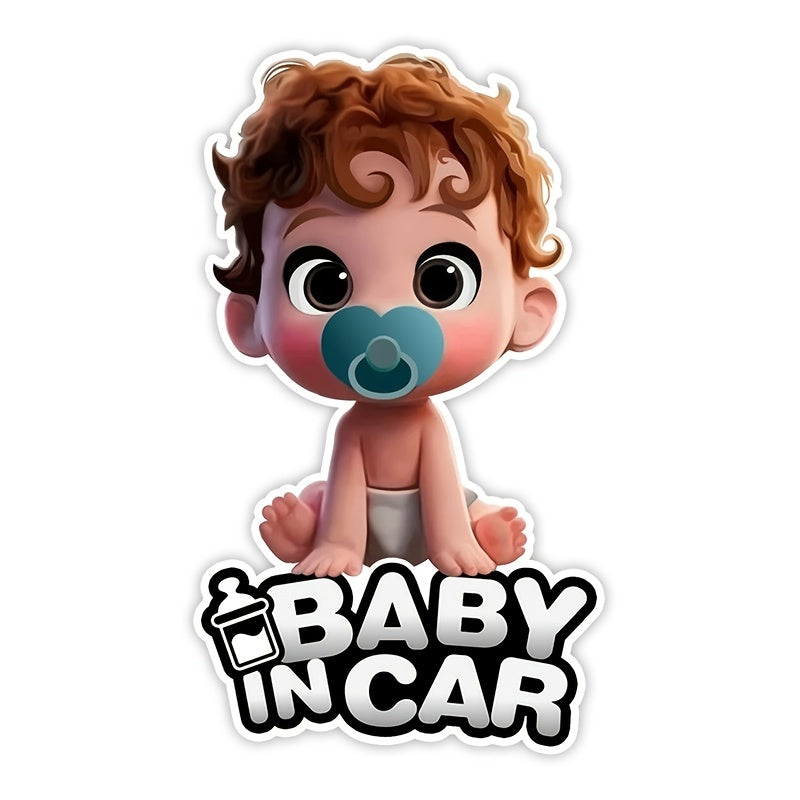 3.94" Funny Baby In Car V4 Sticker Waterproof Auto Decals