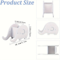 Elephant Shape Pen Holder With Phone Stand Makeup Brush Stationery Storage Rack