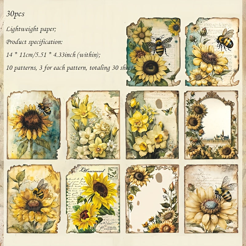 30pcs Lost Garden Series DIY Flower & Bird Material Pack