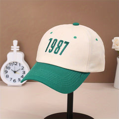 1987 Embroidery Cotton Baseball Cap Vintage Couple Sun Hat