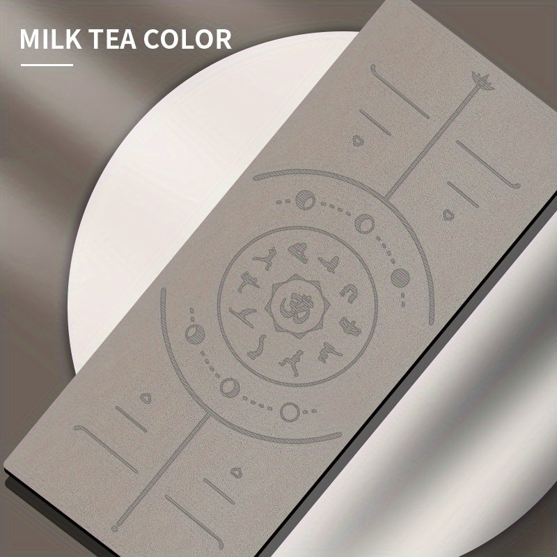 Frosted PU Leather Rubber Yoga Mat Durable Eco friendly Mute Cushion