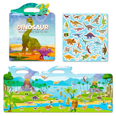 1pc Dinosaur Reusable Sticker Book for Kids Silicone Animal Prints
