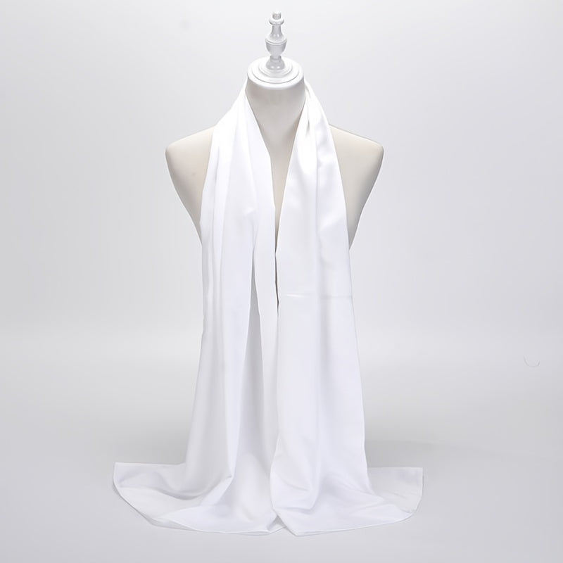 Solid Satin Scarf Silk Head Scarf Shawl Women Casual Windproof