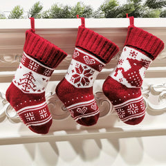 Knitted Christmas Socks Decoration Gift Bags