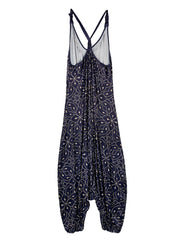  Floral Print V Neck Harem Jumpsuit