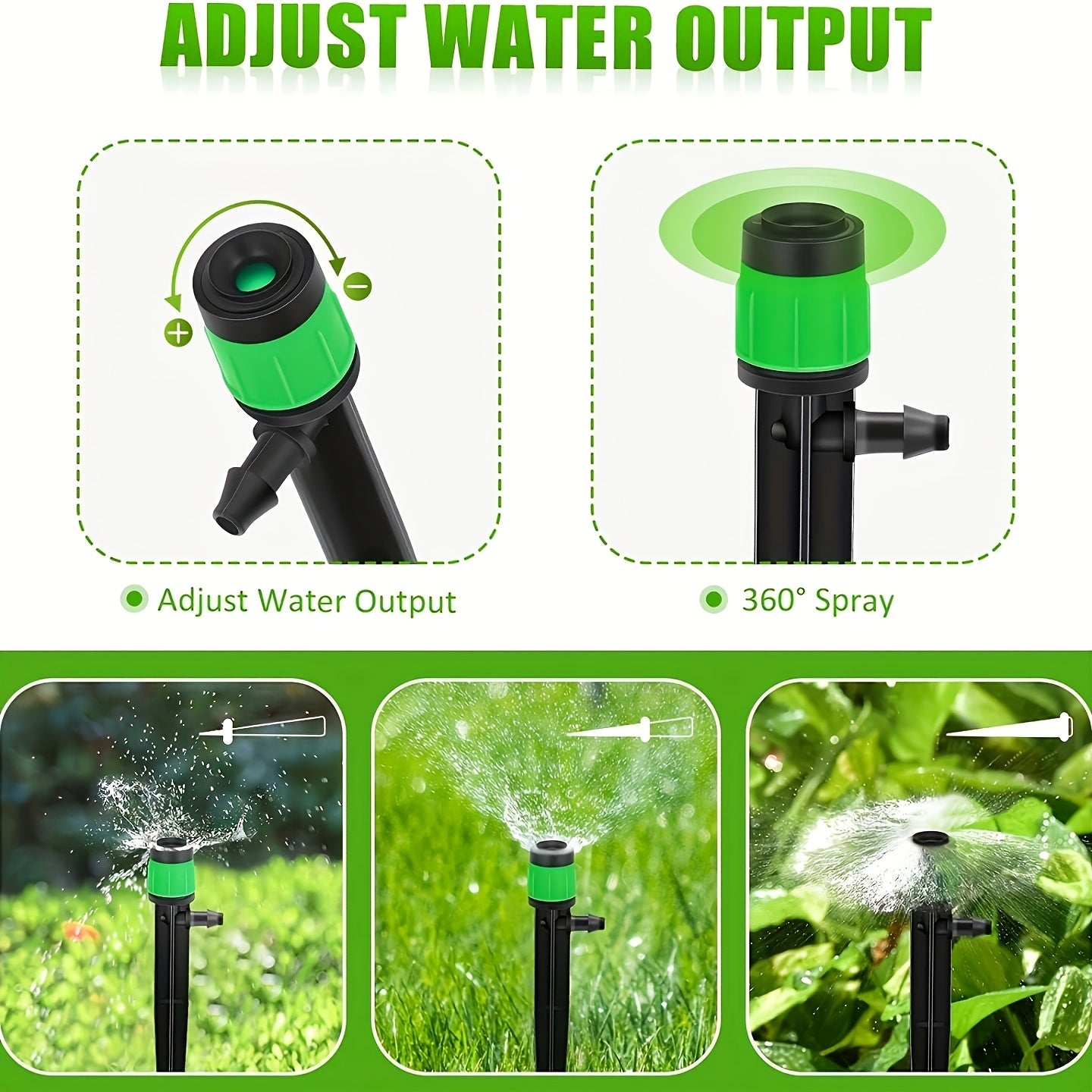 Adjustable 360 Degree Water Flow Drippers - Garden Watering System