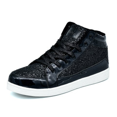 Men's High Top Sequin Casual Sneakers For Parties & Discos