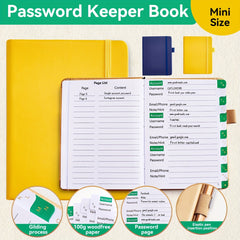 Mini Pocket Password Keeper with Alphabetical Tabs 4.7x6.1
