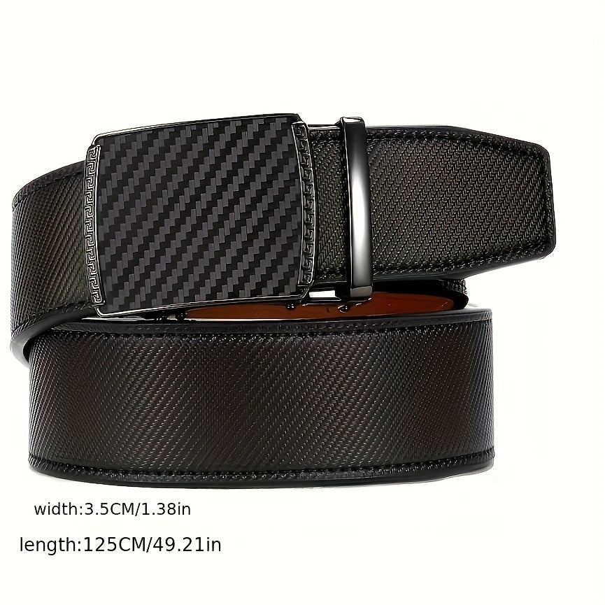Men's Leather Ratchet Belt Business Waist Strap High Belt