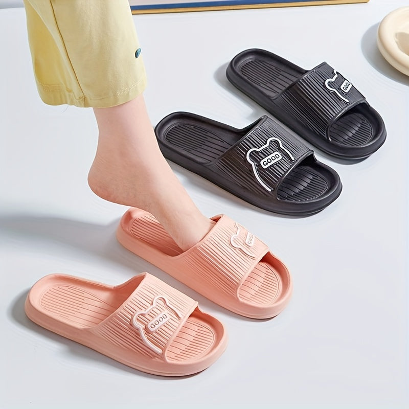Women's Bear & Letter Indoor Slides Non Slip Shoes
