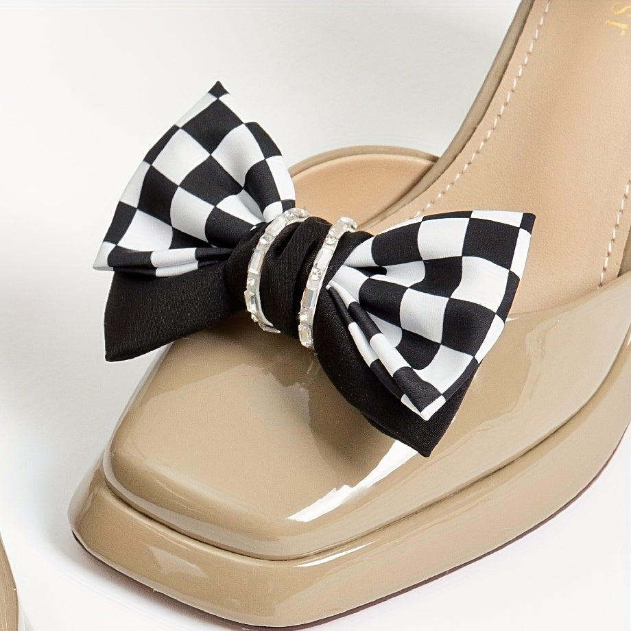 2pcs Classic & Bow Shoe Buckles For Wedding High Heels