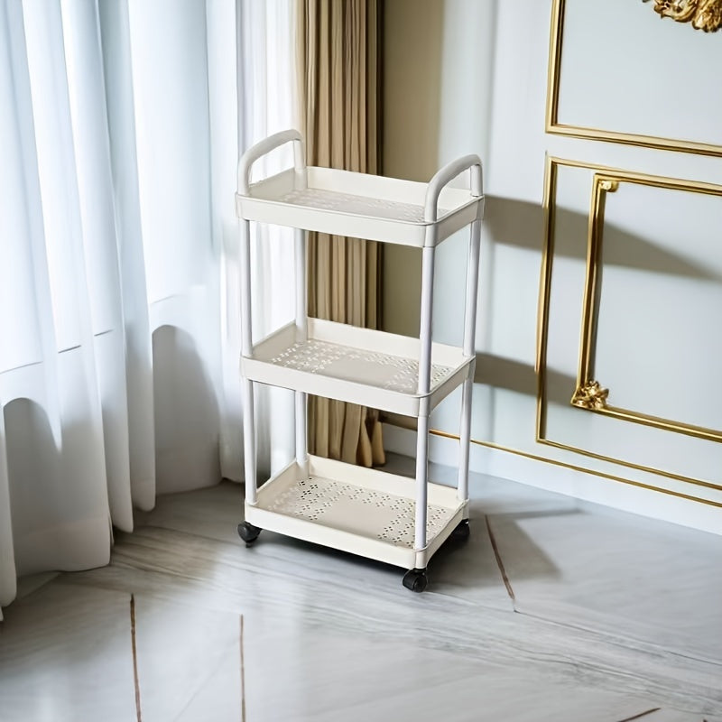 3 Tier Utility Cart Rolling Organization Cart With Handle And Wheels