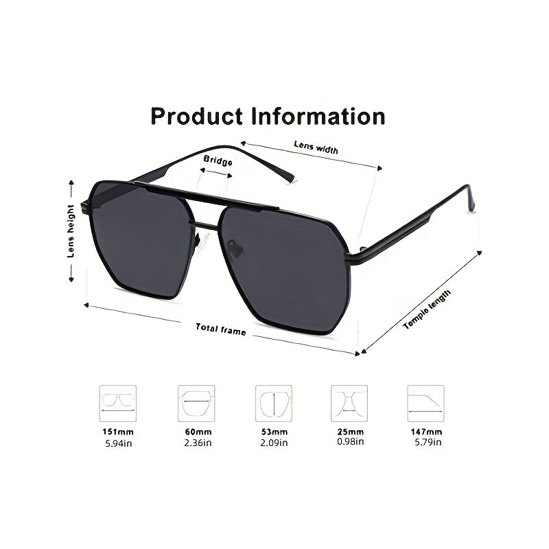 Aviator Sunglasses Polarized UV400 Metal Frame Minimalist Style