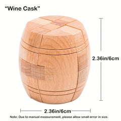 Wooden Kongming Lock 3D Brain Teasers Toy Office Decompression Gift For Kids