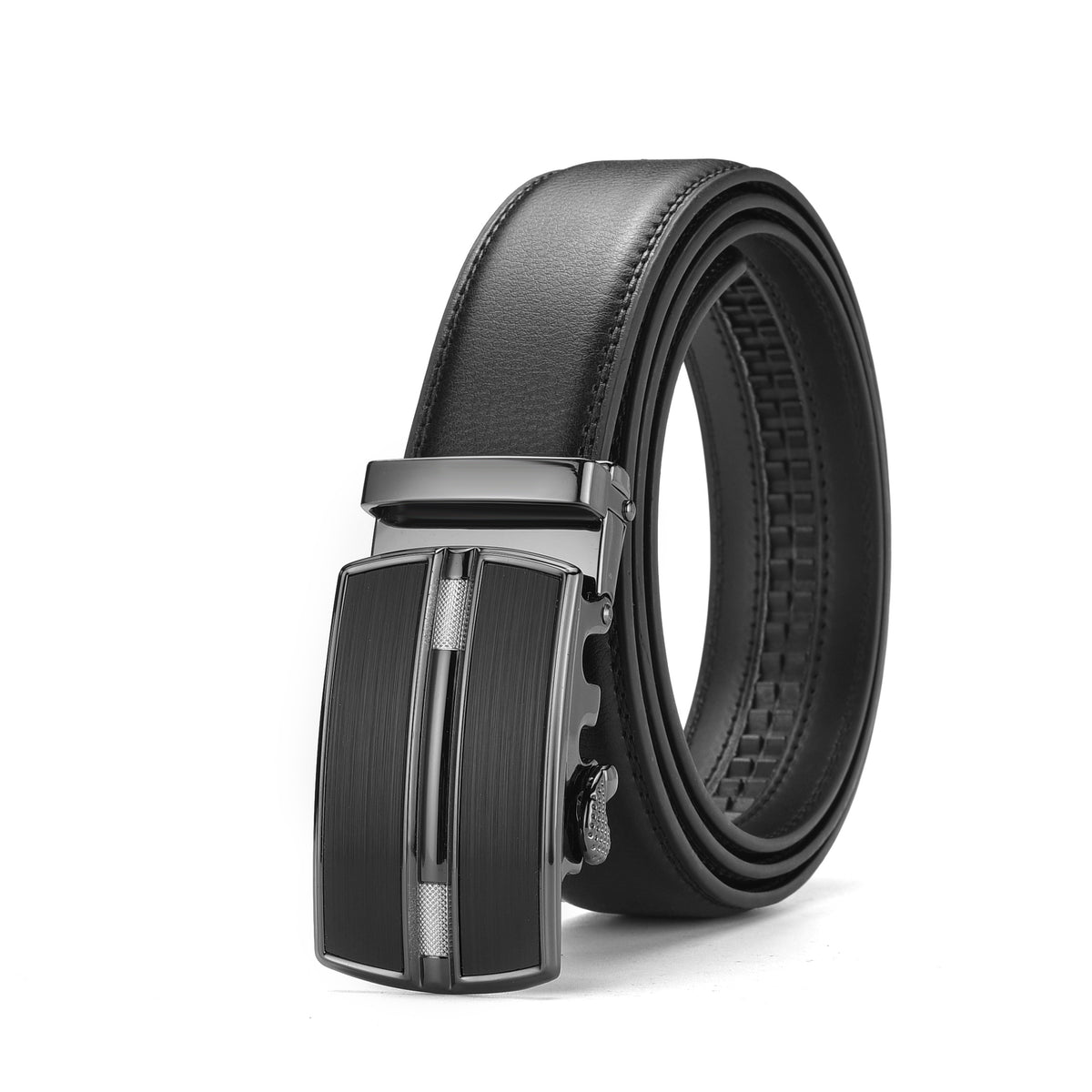 High End Men's Leather Business Belt with Automatic Buckle