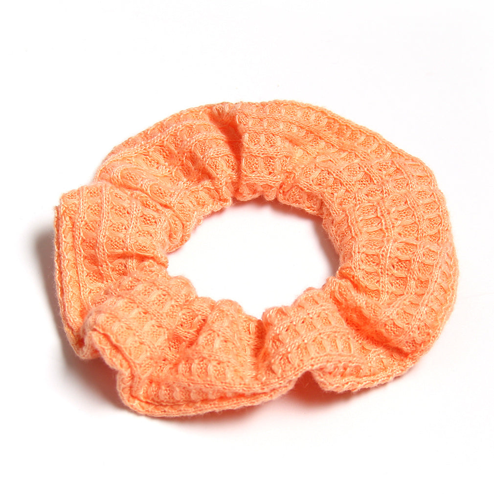 Plaid Candy Knitted Hair Scrunchies Soft Fabric for Women Girls