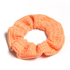 Plaid Candy Knitted Hair Scrunchies Soft Fabric for Women Girls