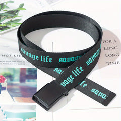 Canvas Belt with Quick Release Buckle for Jeans