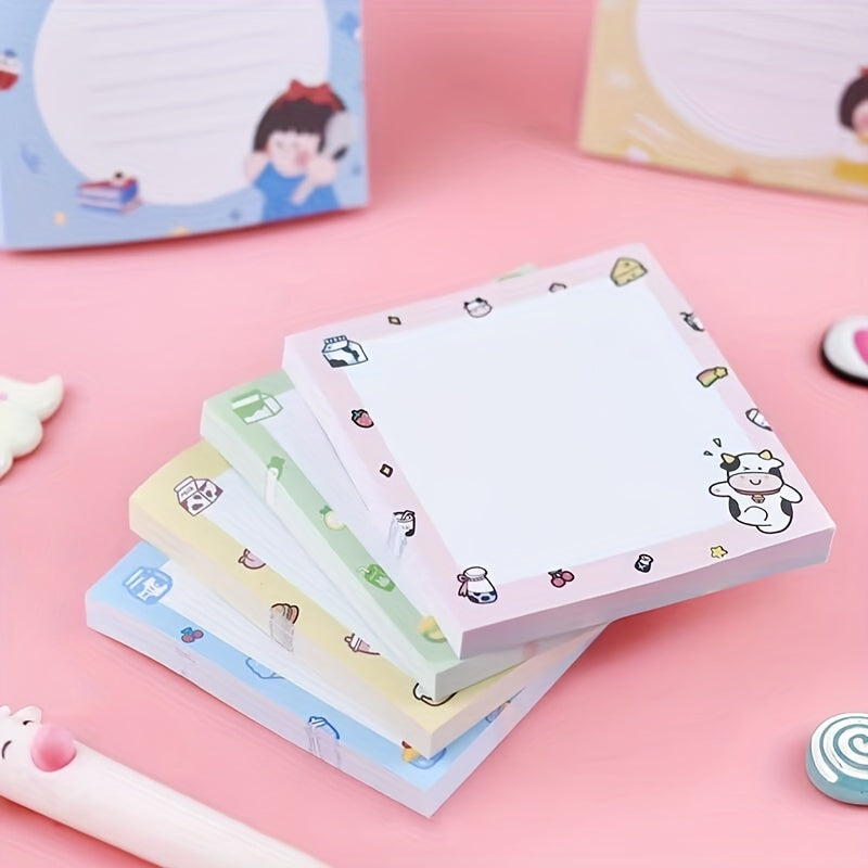 Cartoon Girl Horizontal Line Sticky Notes 80 Sheets