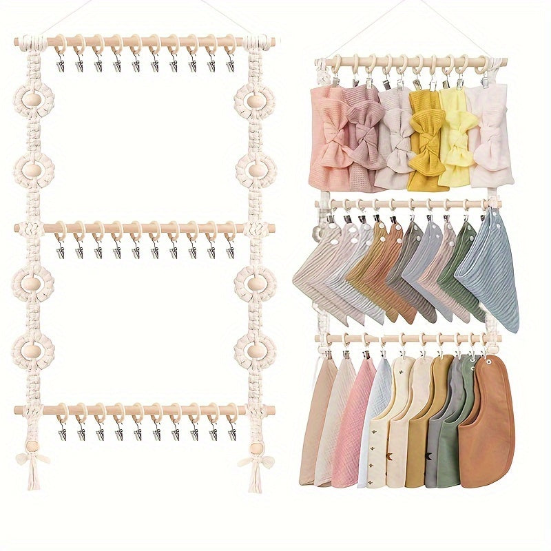 Bohemian Lace Barrettes Bib Organizer & Hair Accessory Hanger