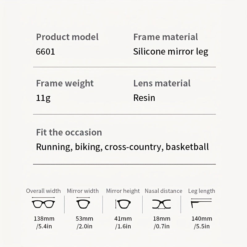 Men's Outdoor Sports Glasses Anti-slip Anti-sweat Anti-Light Frame Unisex