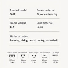 Men's Outdoor Sports Glasses Anti-slip Anti-sweat Anti-Light Frame Unisex