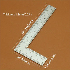 Mini Steel L-shaped Double Sided Scale Ruler for Leather
