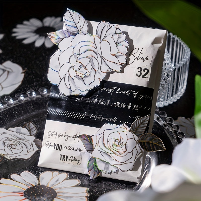 20 Sheets DIY Light Plant Flowers Stickers 9.4cm x 16.2cm
