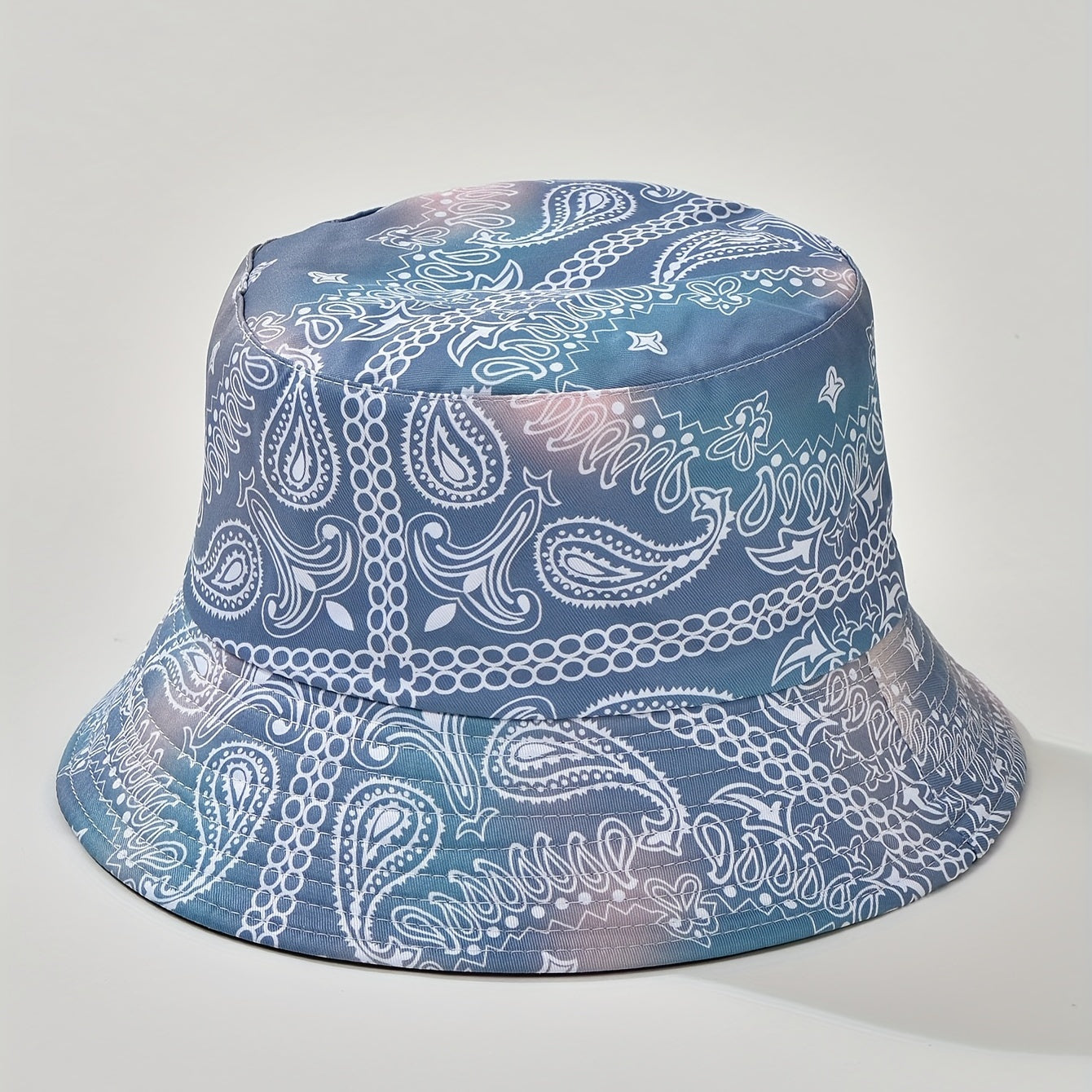Paisley Print Bucket Hat Letter Graffiti Print Basin Hat Casual Sunscreen Fisher
