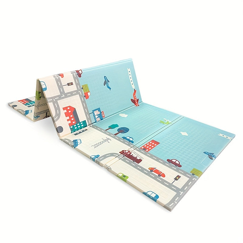 Double Sided Cartoon Crawl Mat for Kids - Easy to Clean