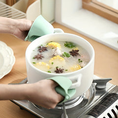 2pcs Silicone Oven Mitts Colorful Heat Resistant Baking Insulation Gloves