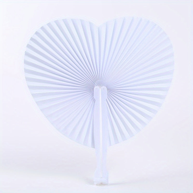 2pcs Heart Fan Wedding Gift Pocket Chinese Style Dance Fan