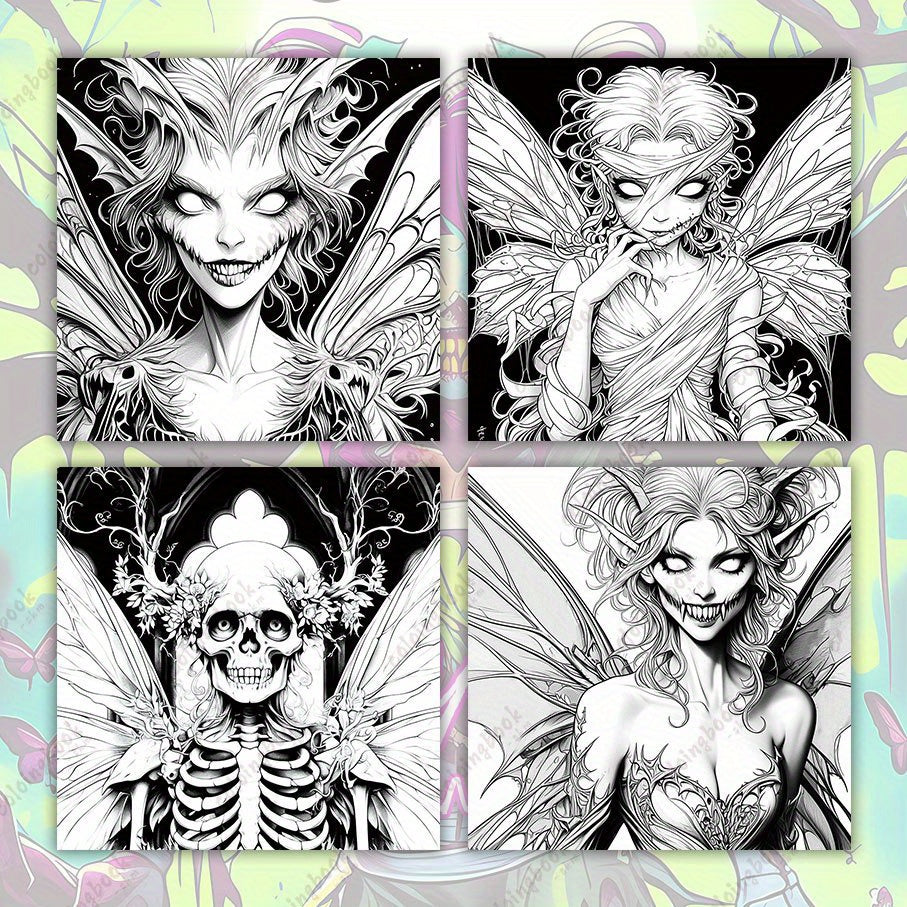 Horror Fairy Drawing Coloring Book - Upgraded Deluxe Edition