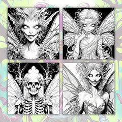 Horror Fairy Drawing Coloring Book - Upgraded Deluxe Edition