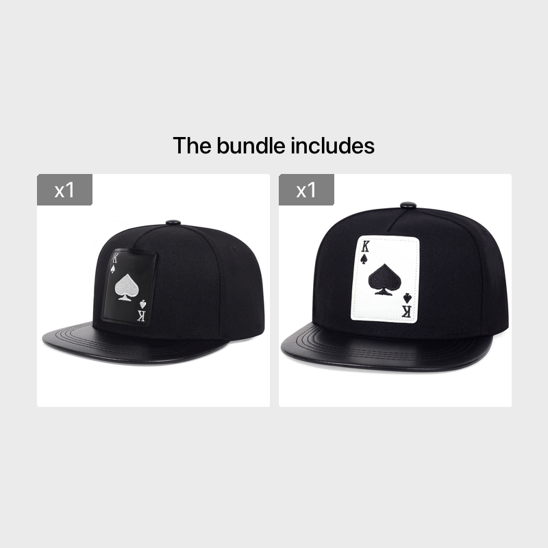 Men's Hip Hop Playing Card PU Leather Baseball Cap