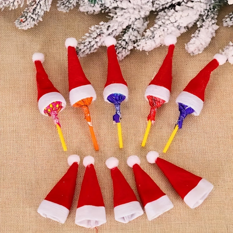 Christmas Hat Lollipop Design Non-woven Small Hat for Home Holiday Party Decor