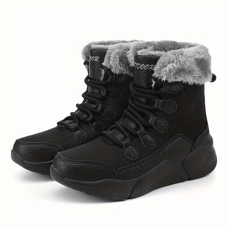 Women's Snow Boots Warm Slip On Platform Boots Comfortable Walking Shoes
