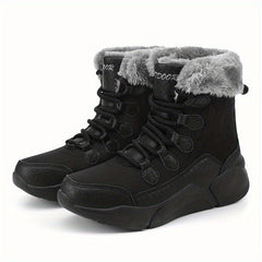 Women's Snow Boots Warm Slip On Platform Boots Comfortable Walking Shoes