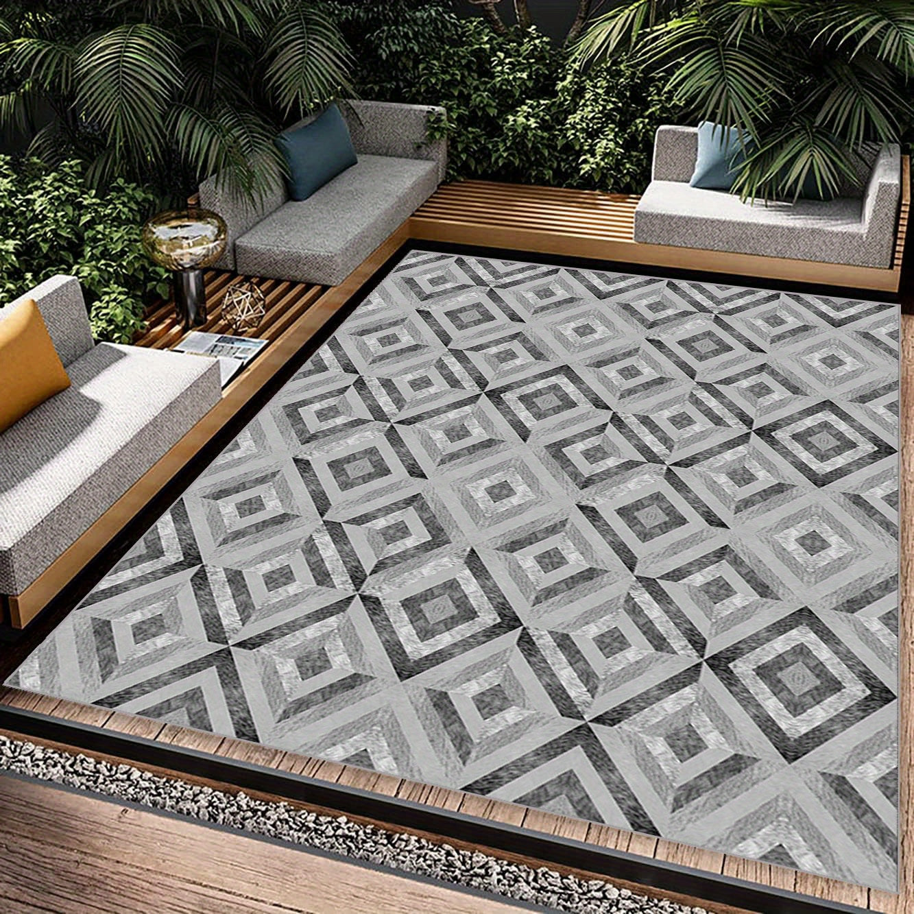 Quadrilateral Carpet for Any Space Anti Slip Easy to Clean