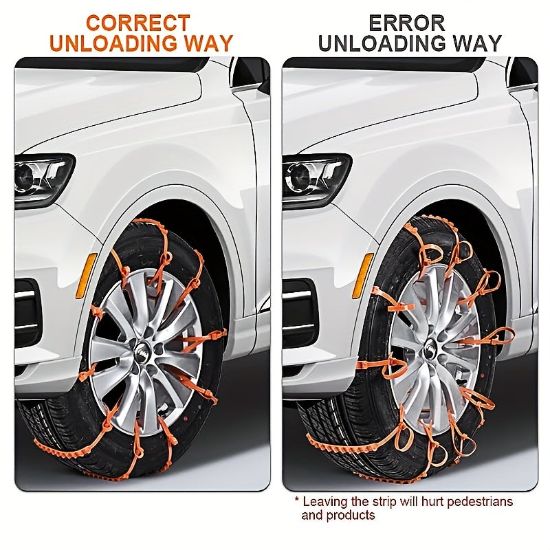 12pcs Universal Snow Chain Emergency Winter Adjustable Skid Tire Chain