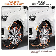 12pcs Universal Snow Chain Emergency Winter Adjustable Skid Tire Chain
