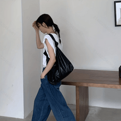 Minimalist Canvas Underarm Bag Large Capacity Women's Shoulder Purse