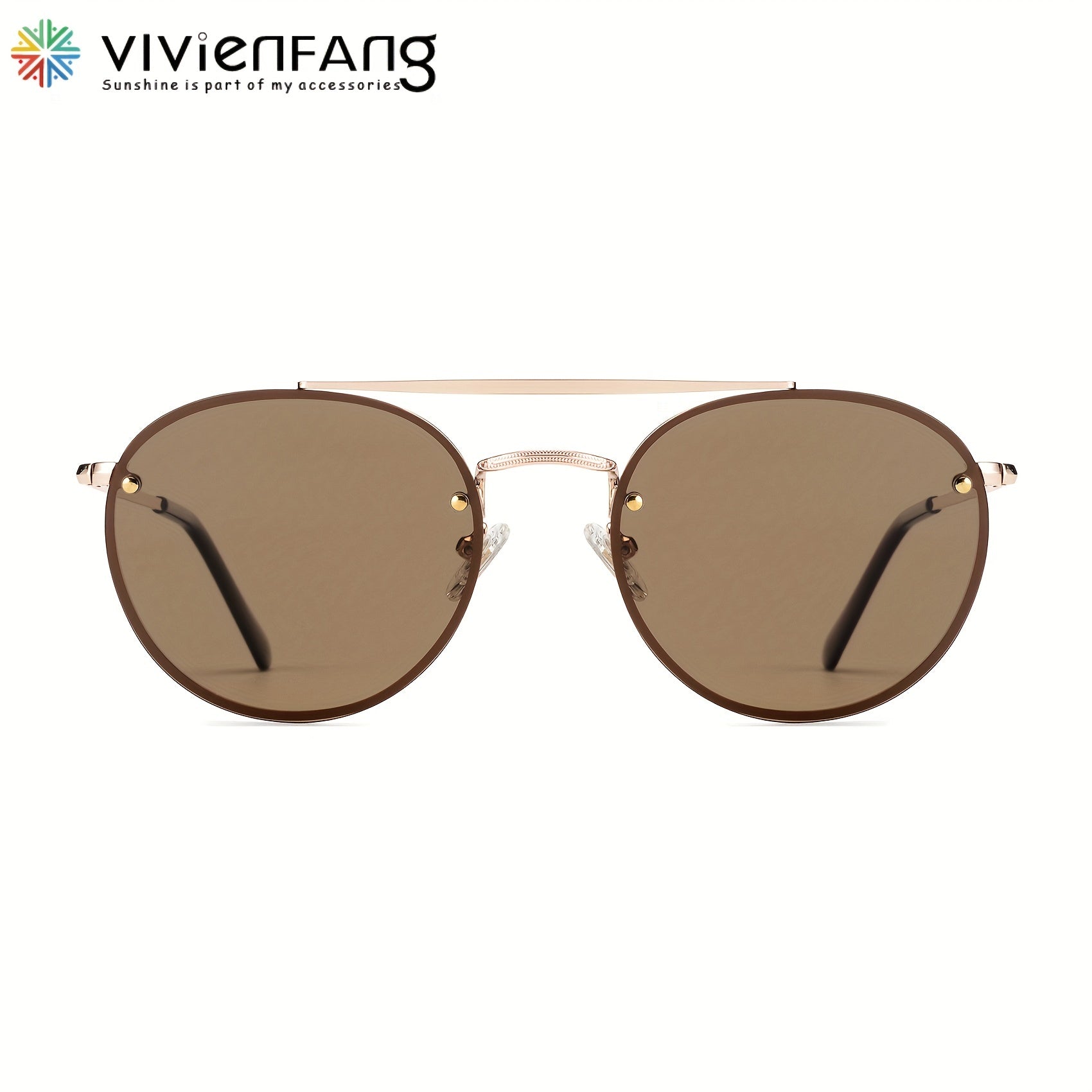 Retro Rimless Aviator Sunglasses Polarized UV Protection