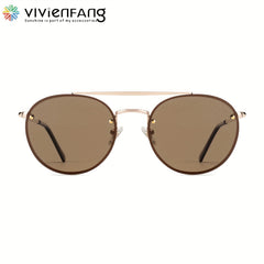 Retro Rimless Aviator Sunglasses Polarized UV Protection