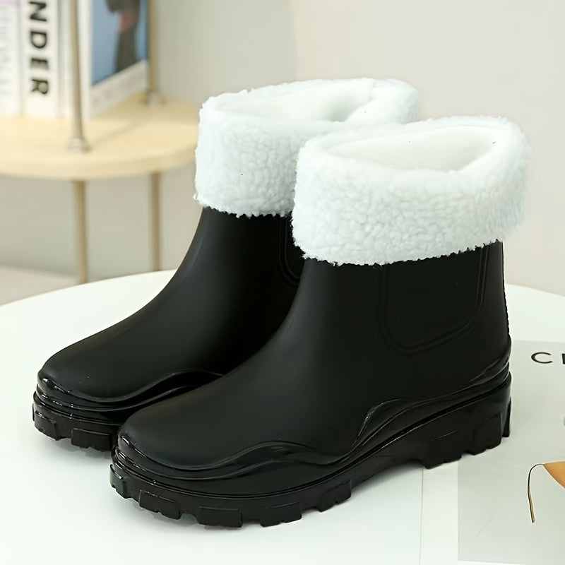 Women's Elastic Ankle Booties Mid Heel Chelsea Boots