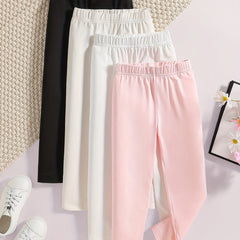 4pcs Girl's Comfort Fit Legging Pants Set