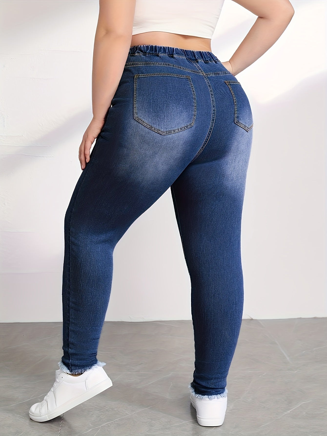  Drawstring Skinny Jeans with Pockets