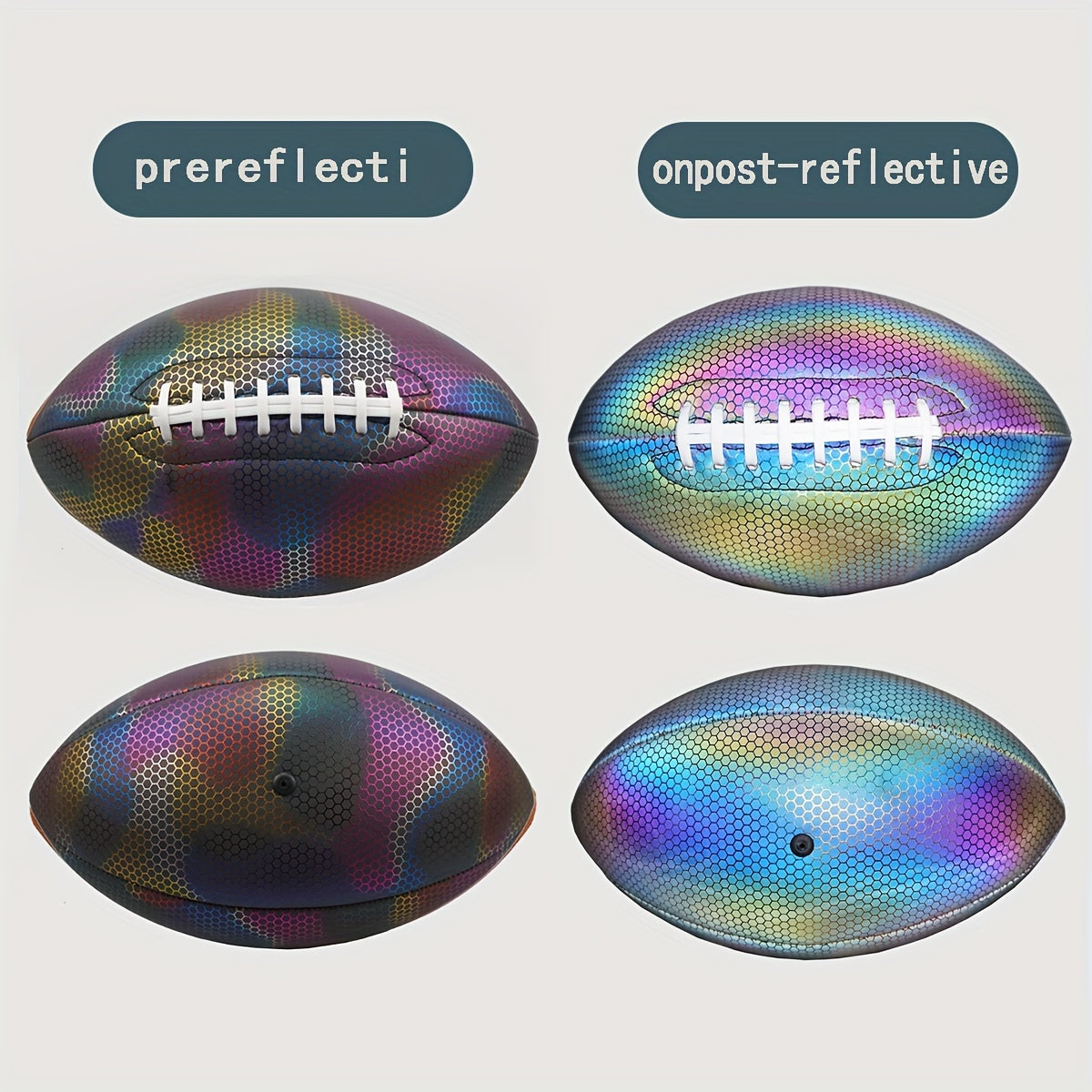 Size 9 American Reflective Rugby PU Seam Football