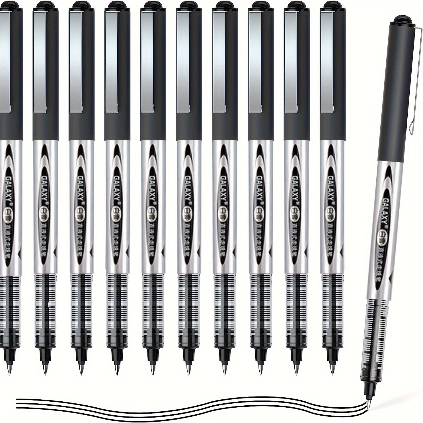 Shuttle Art Roller Ball Pens 10 Pack 0.5mm Fine Point