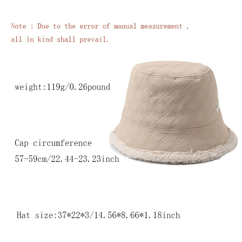 Women Bucket Hat Winter Hat Solid Warm Outdoor Casual Style